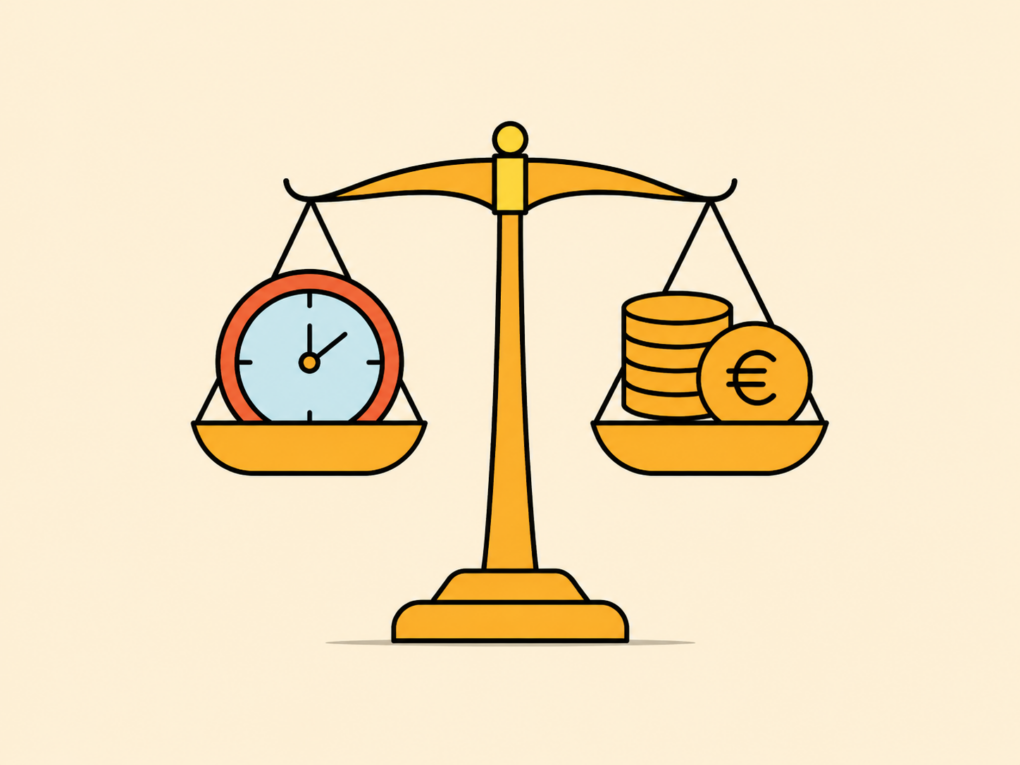 Weegschaal tijd en geld